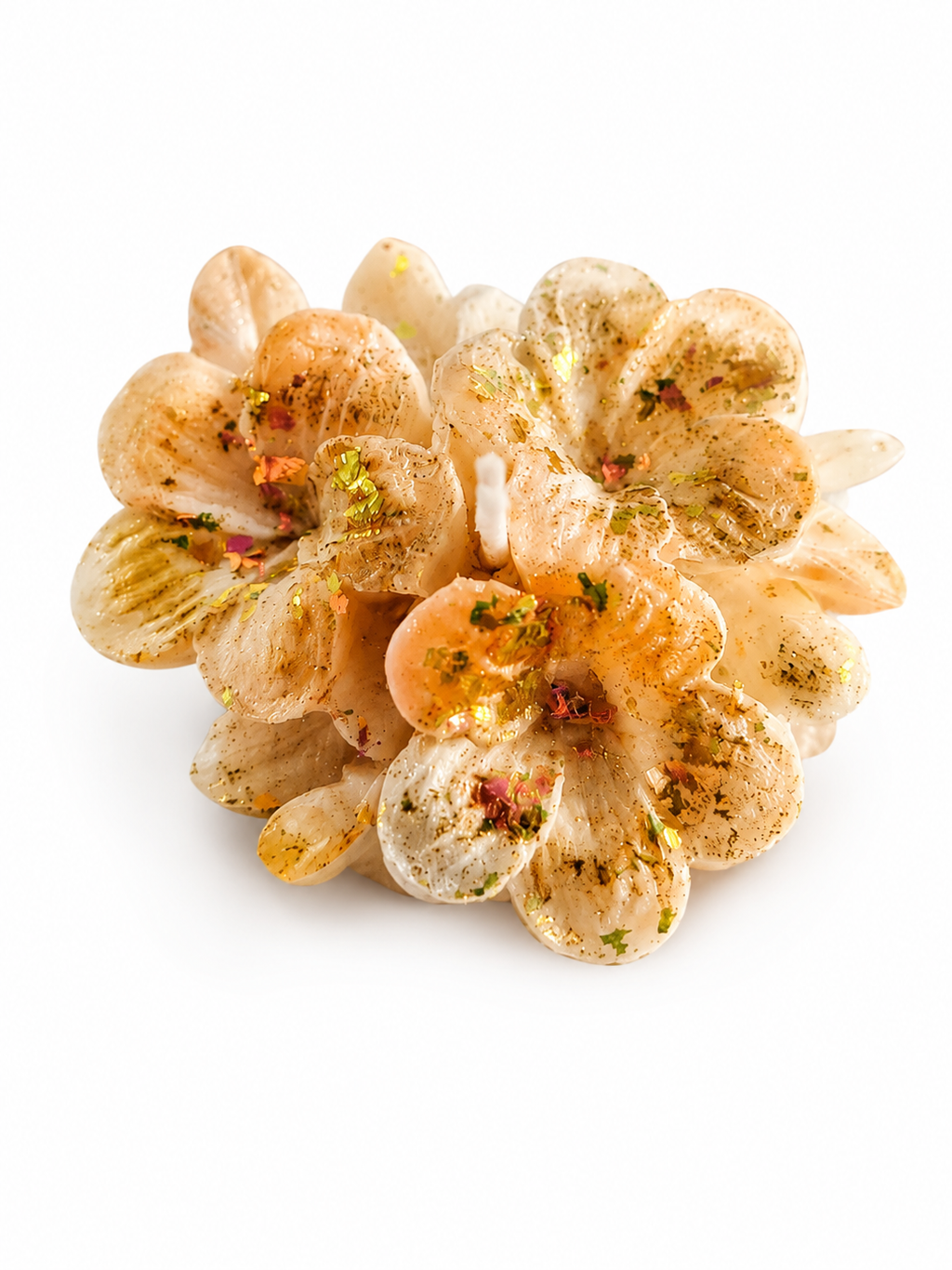 Bougie Festive Fleur Dorée