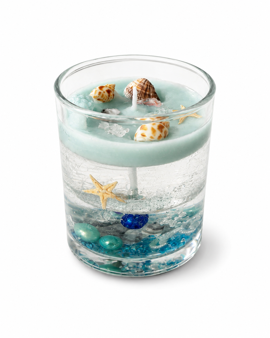 Ocean Escape Gel Candle – Handmade Sea-Inspired Glass Candle