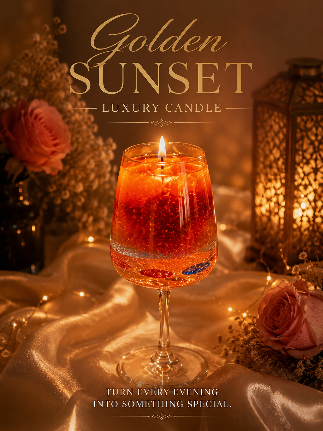 Golden Sunset Luxury Gel Candle