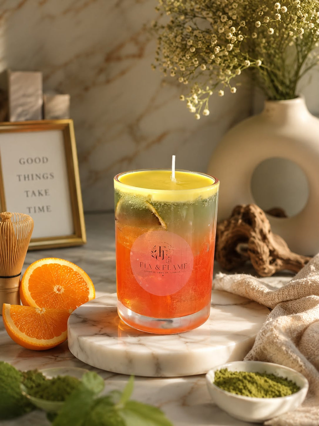 Orangen Latte Gel-Kerze