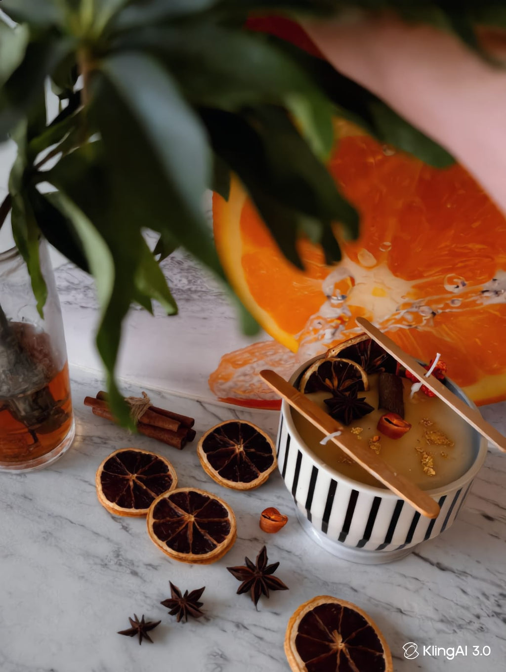 Spiced Orange & Cinnamon Ceramic Bowl Candle – Luxury Seasonal Gift