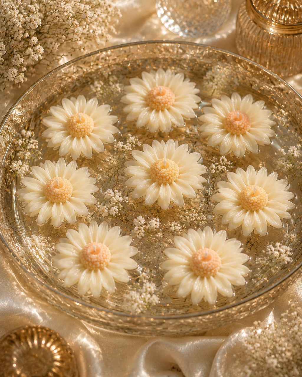 Festive Daisy Bloom Candle Gift – Handmade Floral Candle by Fia & Flame