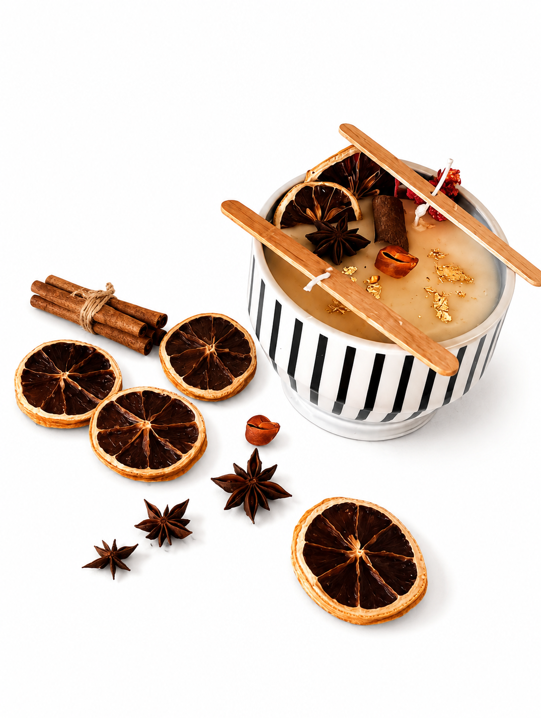 Spiced Orange & Cinnamon Ceramic Bowl Candle – Luxury Seasonal Gift