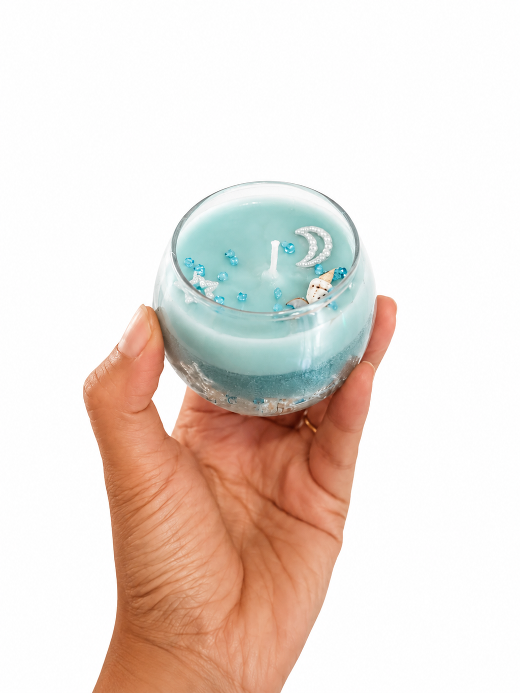 Moonlit Ocean Dream Candle – Decorative Blue Glass Candle