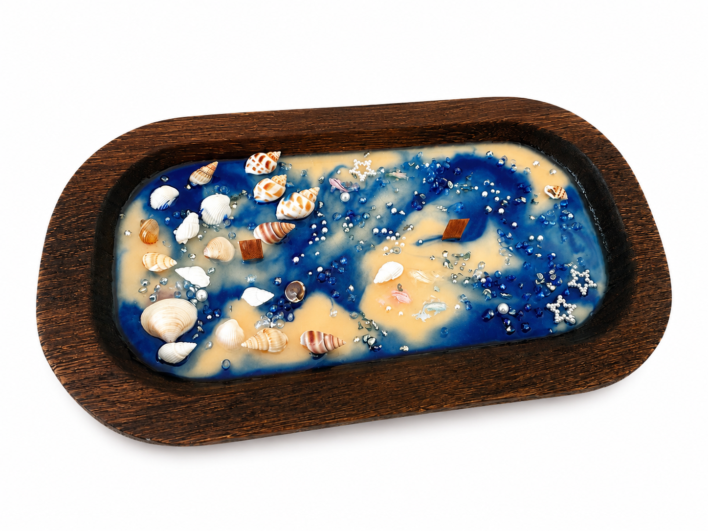 Ocean Vibes Wooden Tray Candle